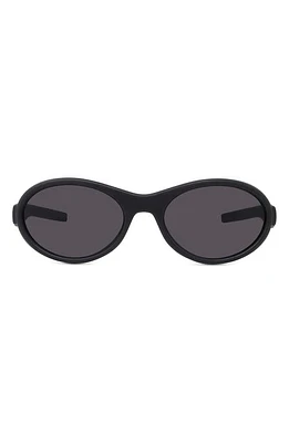 Givenchy GV Ride 55mm Oval Sunglasses in Matte Black /Smoke at Nordstrom