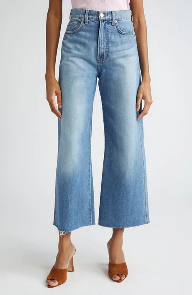 Veronica Beard Taylor Raw Hem High Waist Crop Wide Leg Jeans Enough Said at Nordstrom,