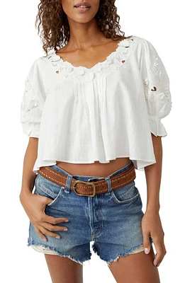 Free People Sophie Floral Appliqué Cotton Top at Nordstrom,