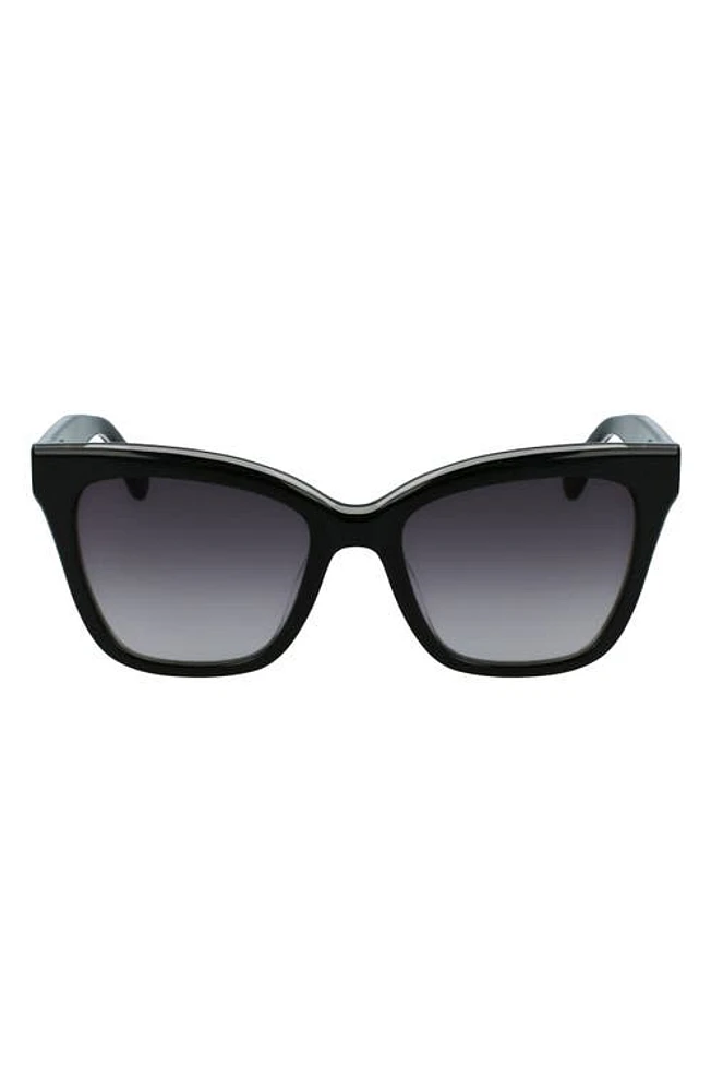 Longchamp Monogram 53mm Rectangle Sunglasses in Black at Nordstrom