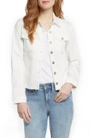 NYDJ Fray Hem Denim Jacket Optic White at Nordstrom,