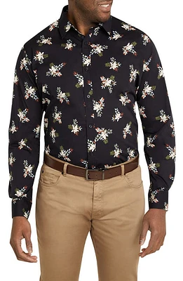 Johnny Bigg Sebastian Floral Button-Up Shirt Navy at Nordstrom,