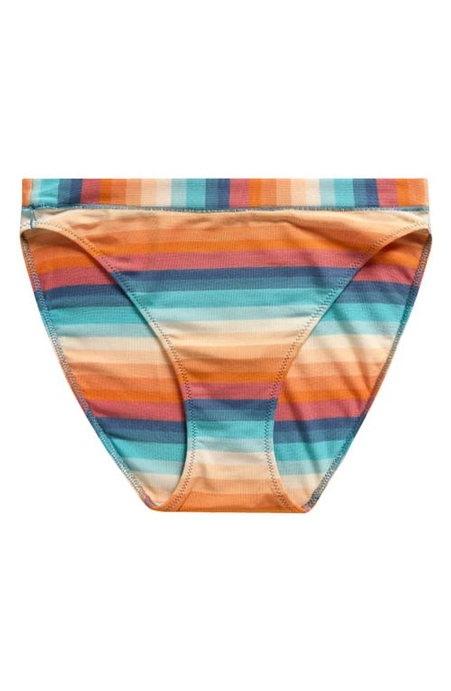 MeUndies FeelFree High Cut Bikini Pool Stripes at Nordstrom,