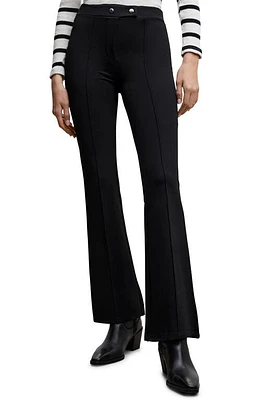 MANGO Seamed High Waist Flare Pants in Black at Nordstrom, Size Medium