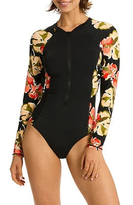 Sea Level Juniper Long Sleeve Multifit One-Piece Swimsuit Black at Nordstrom, Us