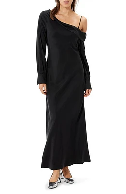 Sophie Rue Mercer Cold Shoulder Long Sleeve Dress Black at Nordstrom,