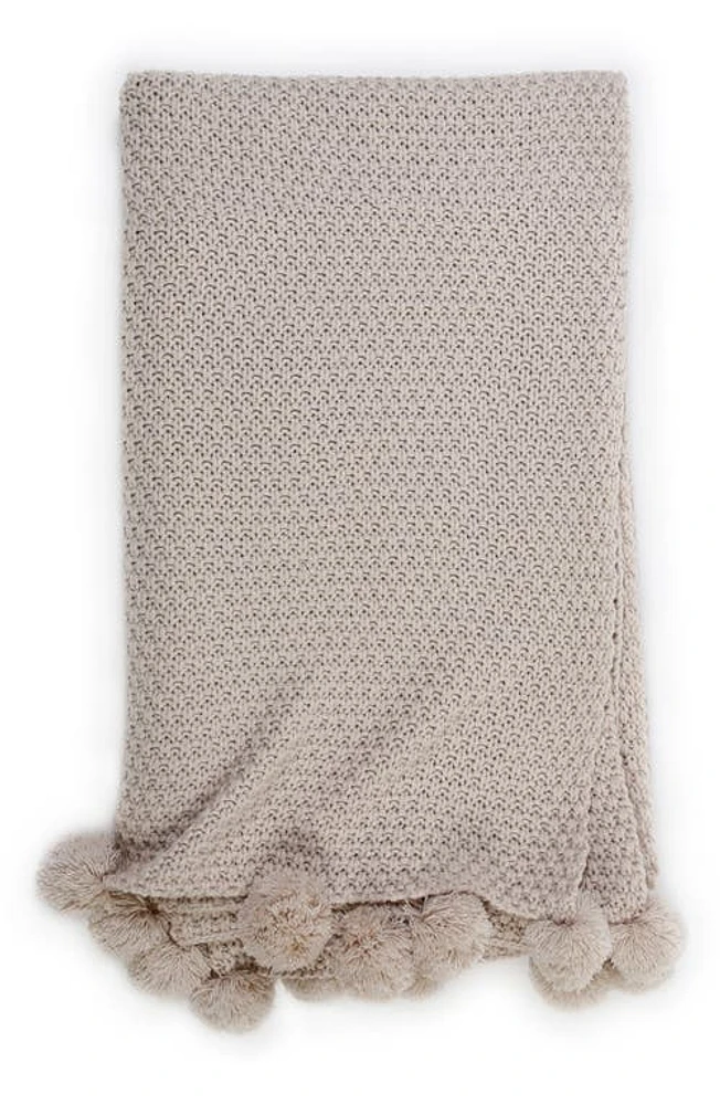 Pom Pom at Home Riley Oversize Throw in Taupe at Nordstrom