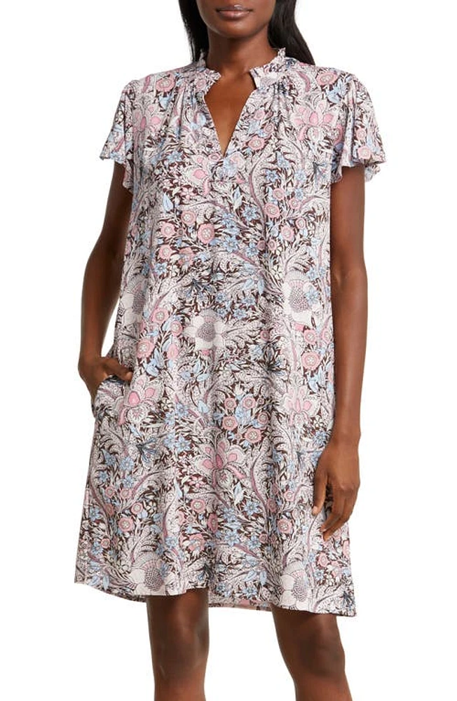 Papinelle Sienna Flutter Sleeve Nightgown Rose Dust at Nordstrom,