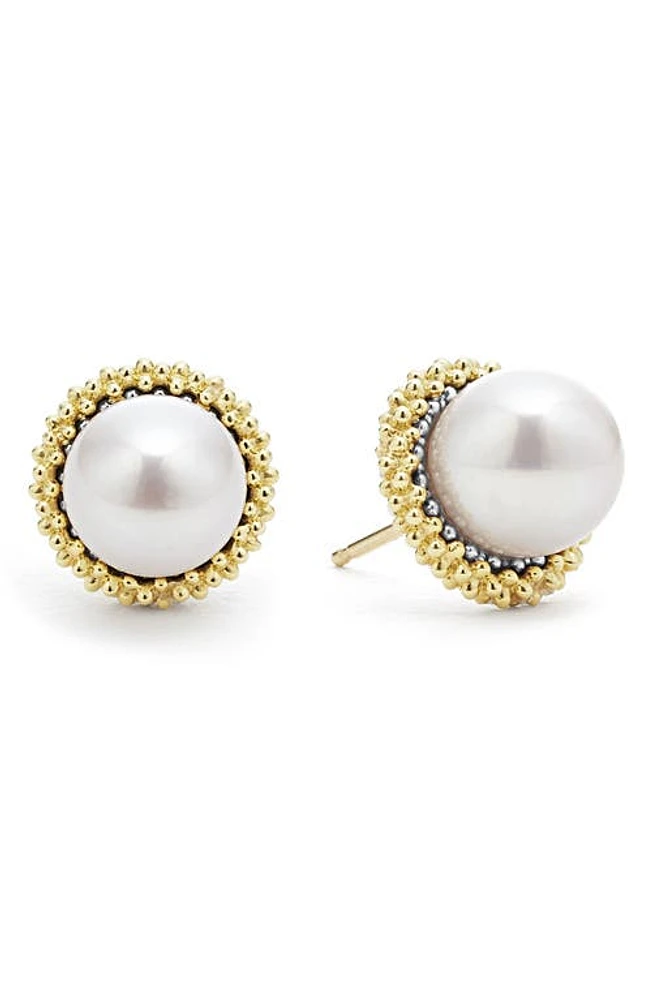 LAGOS Luna Pearl Lux Stud Earrings in Gold/silver at Nordstrom