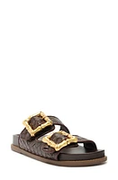 Schutz Enola Woven Strap Sandal Dark Chocolate at Nordstrom,