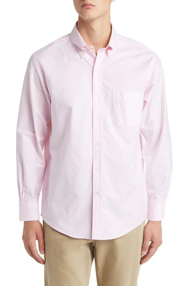 Brooks Brothers Regular Fit Solid Cotton Oxford Dress Shirt Light Pink at Nordstrom, 