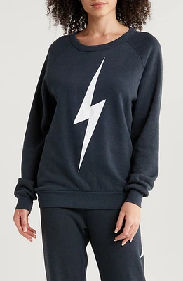 Aviator Nation Bolt Crewneck Sweatshirt Charcoal at Nordstrom,