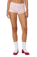 EDIKTED Strawberry Print Micro Shorts Pink at Nordstrom,