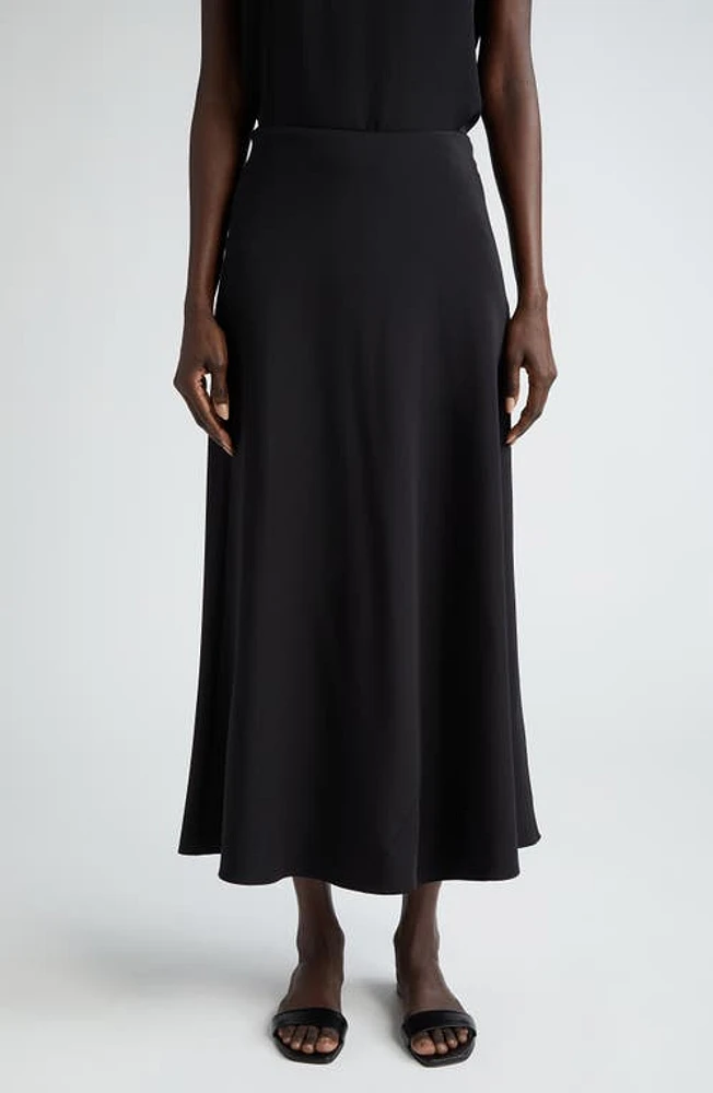 Lafayette 148 New York Bias Cut Silk Stretch Crêpe de Chine Skirt Black at