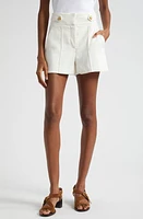 Veronica Beard Runo Linen Blend Shorts White at Nordstrom,