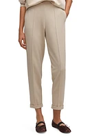 MANGO Seam Detail Cuff Lounge Pants Beige at Nordstrom,