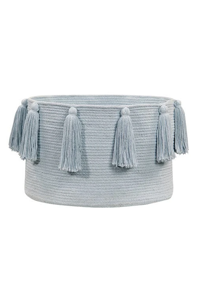 Lorena Canals Tassel Basket in Soft Blue at Nordstrom