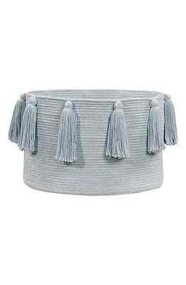 Lorena Canals Tassel Basket in Soft Blue at Nordstrom