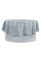 Lorena Canals Tassel Basket in Soft Blue at Nordstrom