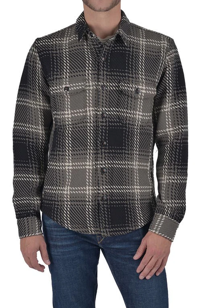 HIROSHI KATO The Anvil Plaid Cotton Shirt Jacket Gray at Nordstrom,