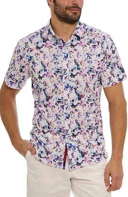 Robert Graham Le Pelosa Short Sleeve Performance Button-Up Shirt Multi at Nordstrom,