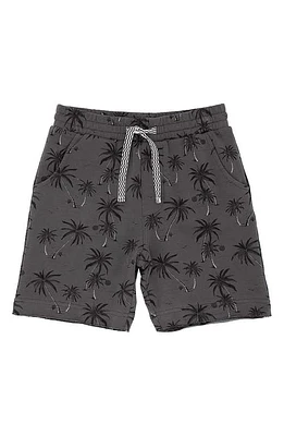 Feather 4 Arrow Lowtide Palm Tree Print Stretch Drawstring Shorts Charcoal at Nordstrom,