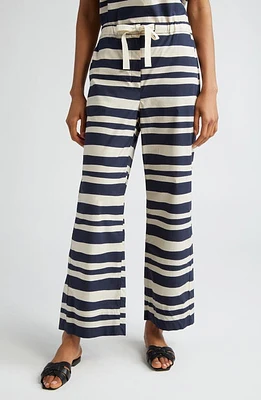 Max Mara Fumetto Stripe Cotton Wide Leg Pants Ultramarine at Nordstrom,