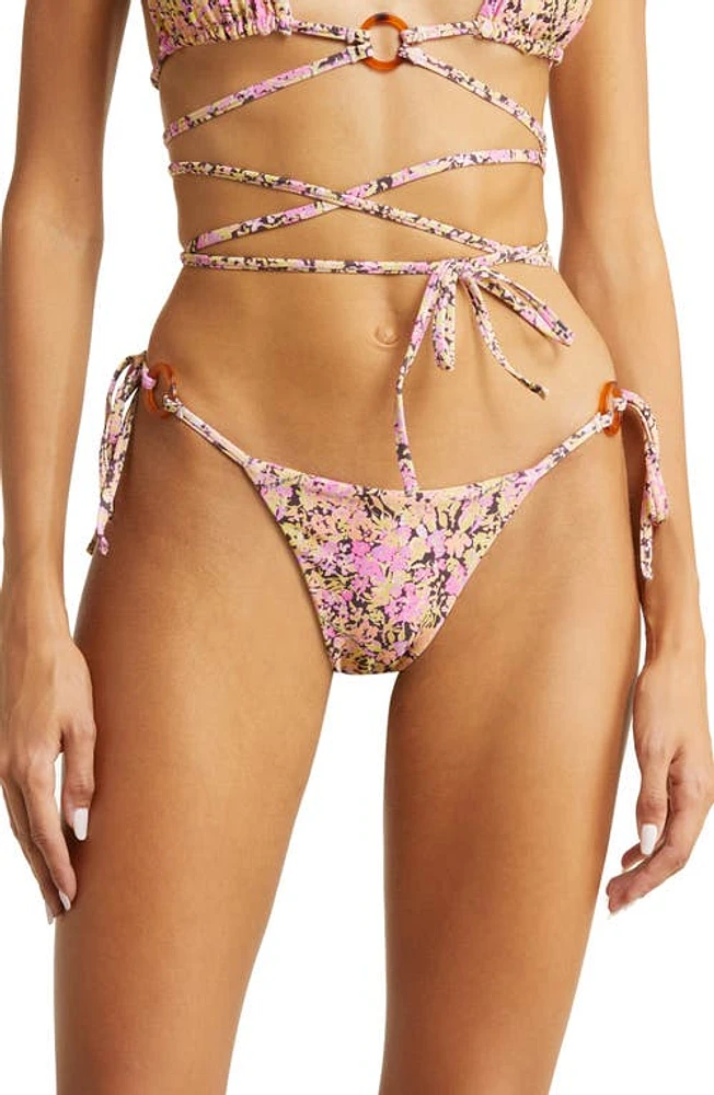 HOUSE OF CB Floral Print Reversible Bikini Bottoms at Nordstrom,