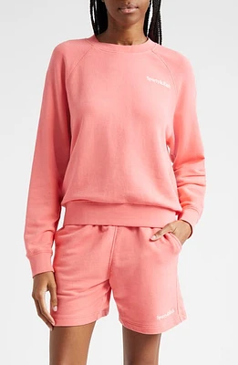 Sporty & Rich Embroidered Logo Cotton Graphic Sweatshirt Candy at Nordstrom,