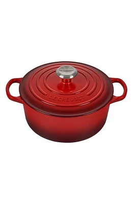 Le Creuset Signature 4.5-Quart Round Enamel Cast Iron Dutch Oven in Cerise at Nordstrom