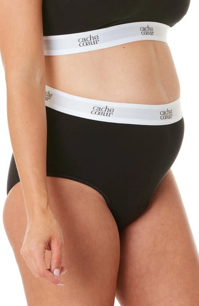 Cache Coeur Bodyguard Absorbent Leakproof Maternity/Postpartum Briefs Black at Nordstrom,