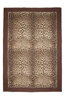 Dolce & Gabbana Leopard Print Signature Border Scarf in Light Brown Print at Nordstrom