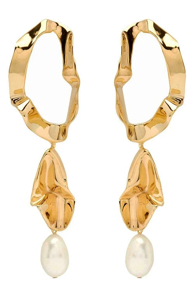 Sterling King Inside Out Pearl Drop Earrings in Gold at Nordstrom