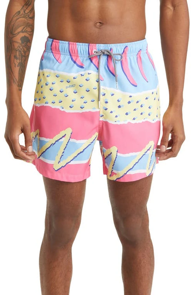 Boardies Retro Mid Length Swim Trunks in Multi at Nordstrom, Size X-Large