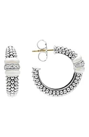 LAGOS White Caviar Diamond Hoop Earrings in Silver/Diamond at Nordstrom