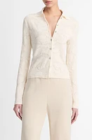 Vince Floral Jacquard Button-Up Shirt Ivory at Nordstrom,