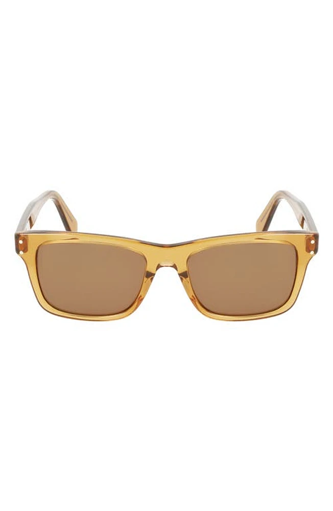 FERRAGAMO Gancini 54mm Rectangular Sunglasses in Transparent Caramel at Nordstrom