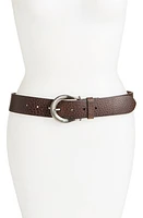 AllSaints Western Leather Belt Bitter Brown at Nordstrom,