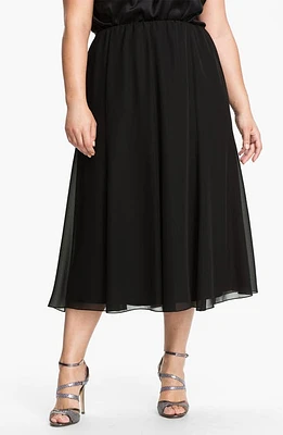 Alex Evenings Chiffon Midi Skirt Black at Nordstrom,