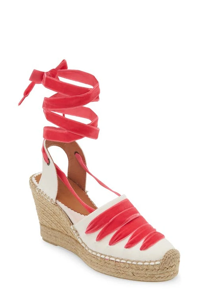 Penelope Chilvers Sevillana Dali Espadrille Wedge Ivory/Fuchsia at Nordstrom,