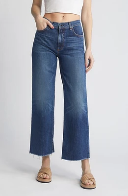 ASKK NY Frayed High Waist Ankle Wide Leg Jeans in Chevelle at Nordstrom, Size 24