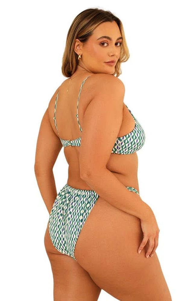 Dippin Daisys Bisou Cinched Cheeky Bikini Bottom Blue Jean at Nordstrom,