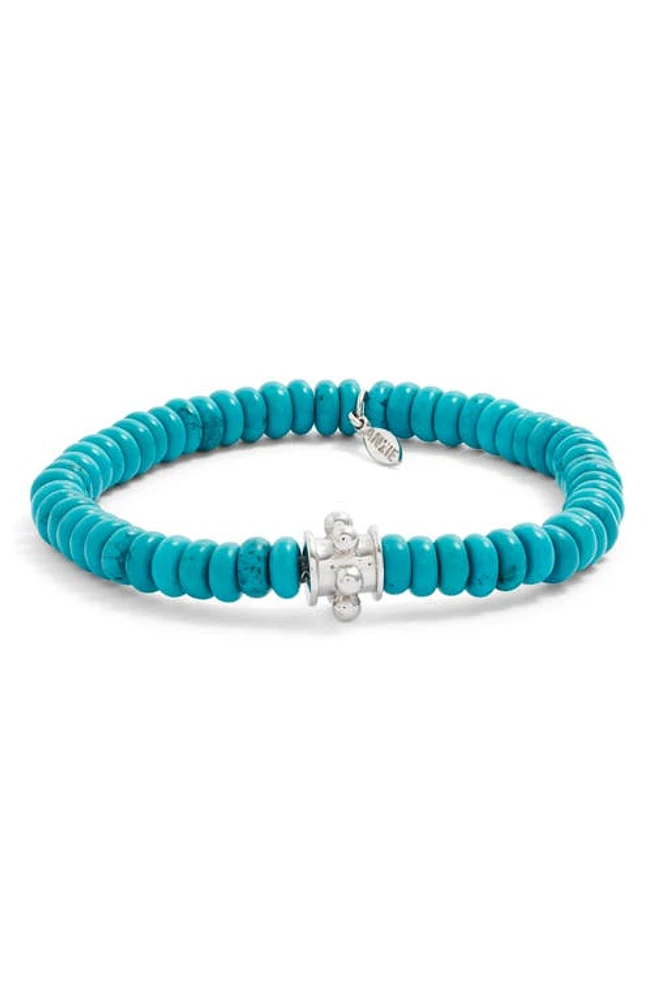 Anzie Bohème Turquoise Beaded Stretch Bracelet in Green at Nordstrom, Size 7