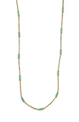 Argento Vivo Sterling Silver Turquoise Station Beaded Necklace in Gold at Nordstrom