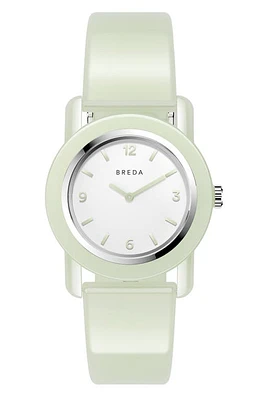 BREDA Play Glow in the Dark Rubber Strap Watch, 35mm in White at Nordstrom