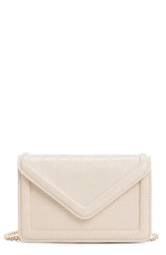 MANGO Envelope Flap Faux Leather Bag in Ivory at Nordstrom