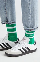 Sporty & Rich Stripe Logo Crew Socks in Verde at Nordstrom