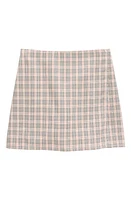 Nordstrom Kids' Plaid Woven Skort Ivory Egret- Black at Nordstrom,