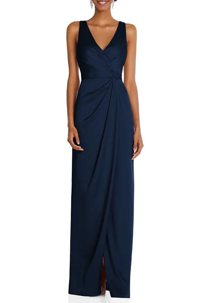 After Six Sleeveless Satin Faux Wrap Gown at Nordstrom,