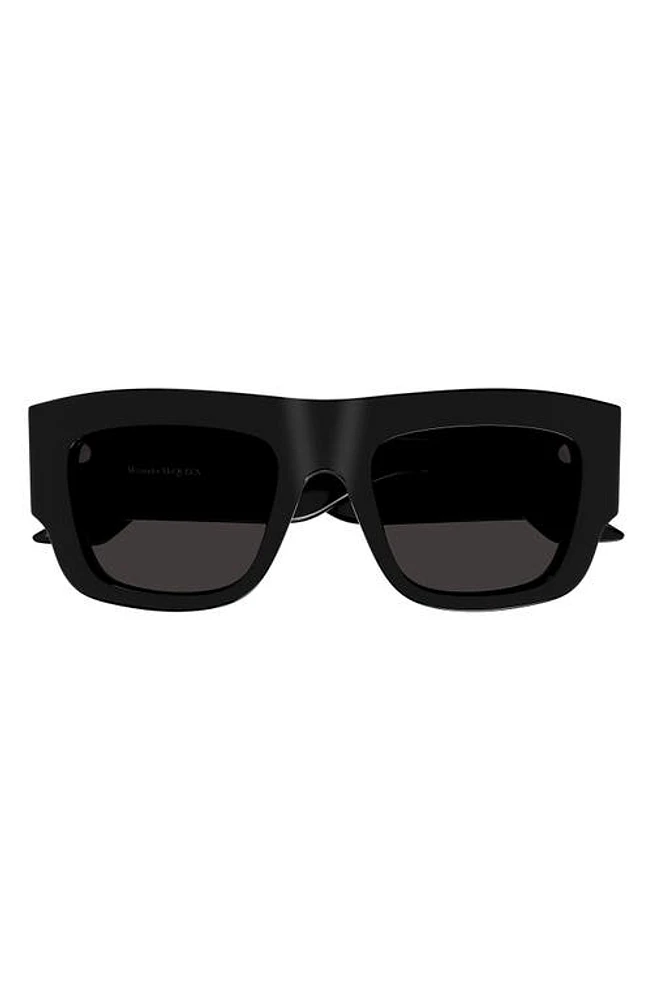 Alexander McQueen 53mm Square Sunglasses in Black at Nordstrom